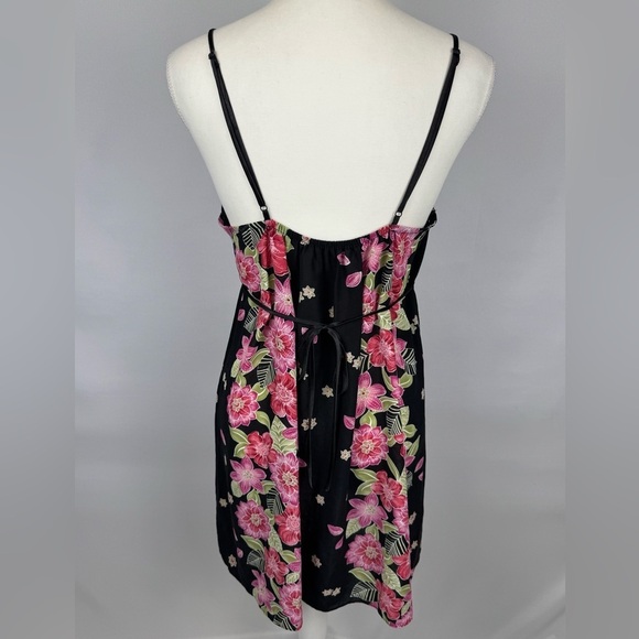 Oscar de la Renta Pink Label Short Babydoll Nightie Pajamas Sheer Floral Medium - Picture 5 of 9